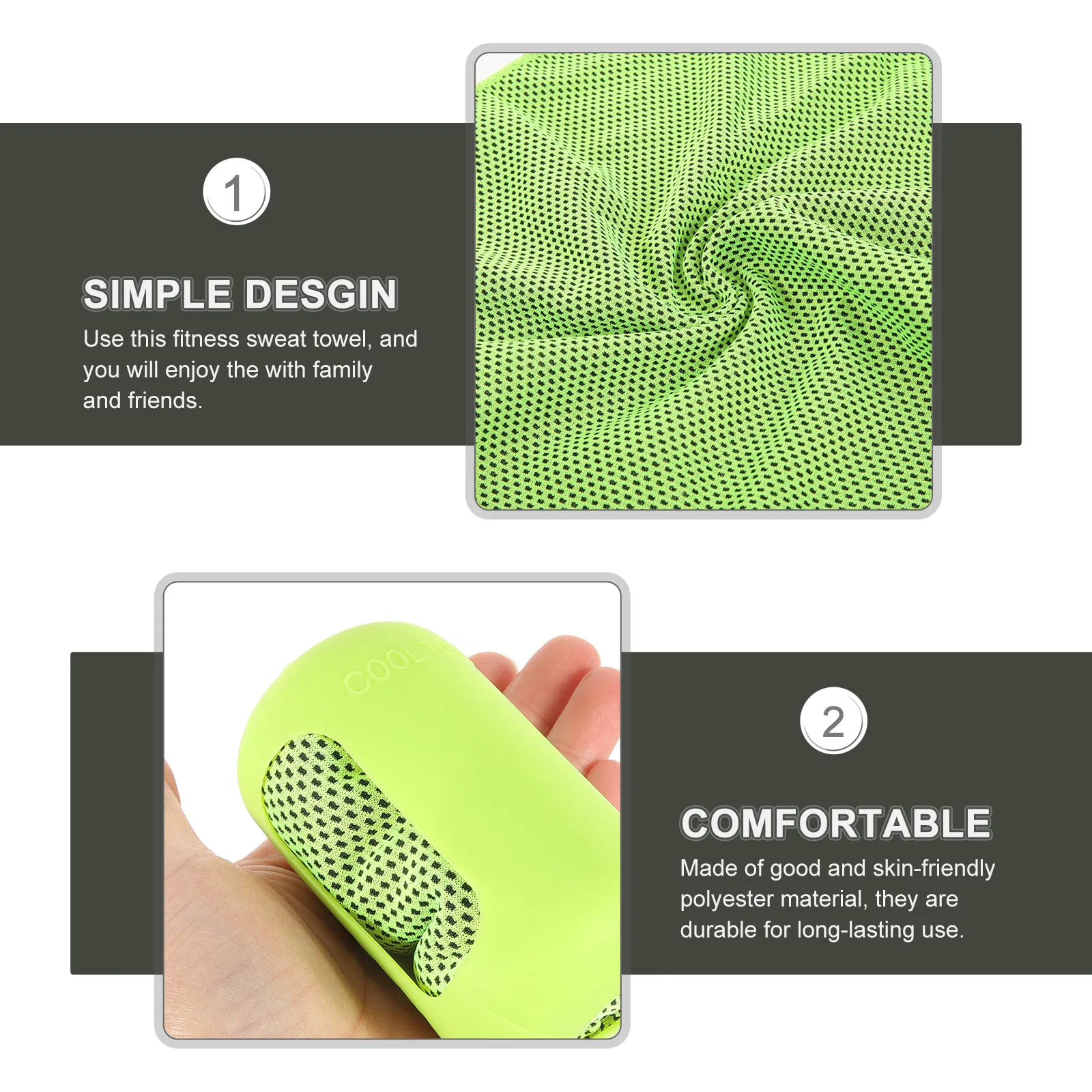 

1 set Quick-drying Fitness Towel Portable Sports Cooling 30x90cm Cylinder Green Sweat Absorb Fast Dry Travel Gym Yoga Towel
