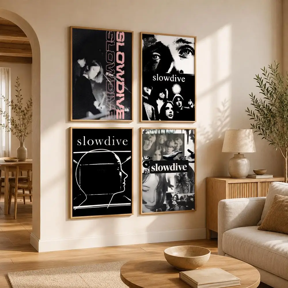Band Slowdive Poster Self Adhesive Bar Wall Decal Waterproof Vinyl Sticker Modern Art Wall Poster Cafe Home Decor