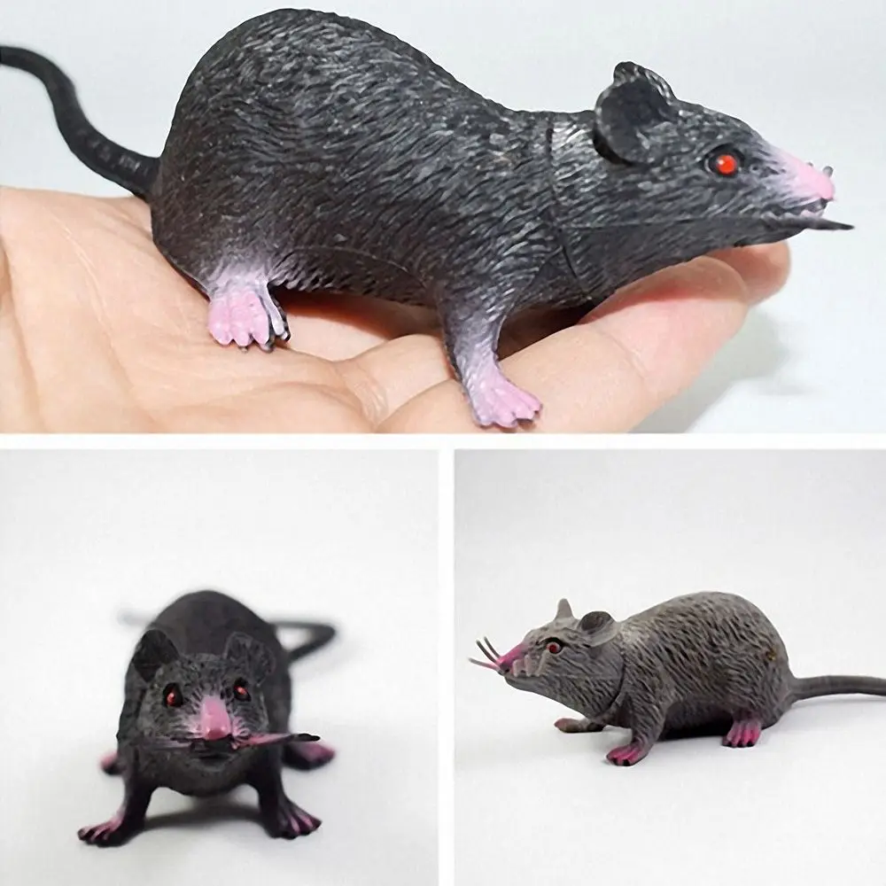 Fake Small Rat Lifelike Mouse Model Prop Scary Trick Prank Toy Horror Halloween Party Decor Practical Jokes Novelty Funny Toys