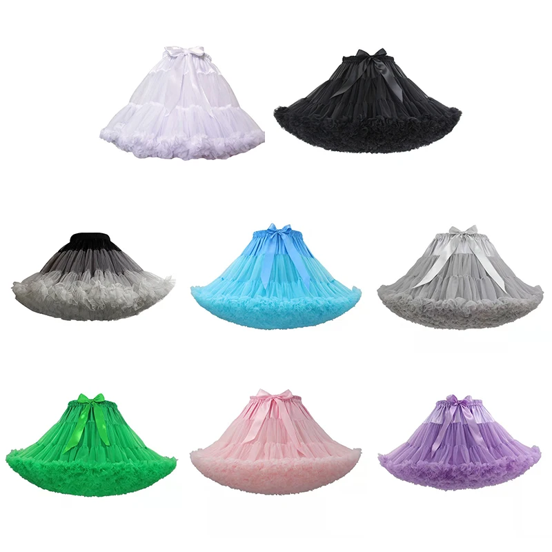 Rok lipit Tulle wanita, rok Tutu Puffy pesta, rok Cosplay putri pinggang elastis, rok tari balet, Rok dalam