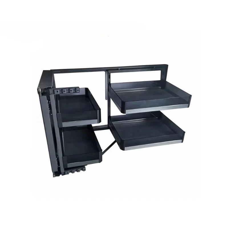 Modern Magic Corner Lockers, Easy Installation, Kitchen Furniture, Tempered Glass Fittings