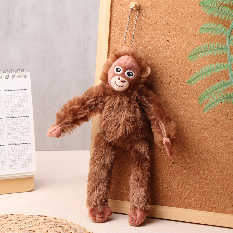 New Cartoon Gorilla Plush Toy Chimpanzees Monkey Pendant Soft Stuffed Doll Keychain Backpack Car Bag Key Ring Decor Kid Gift