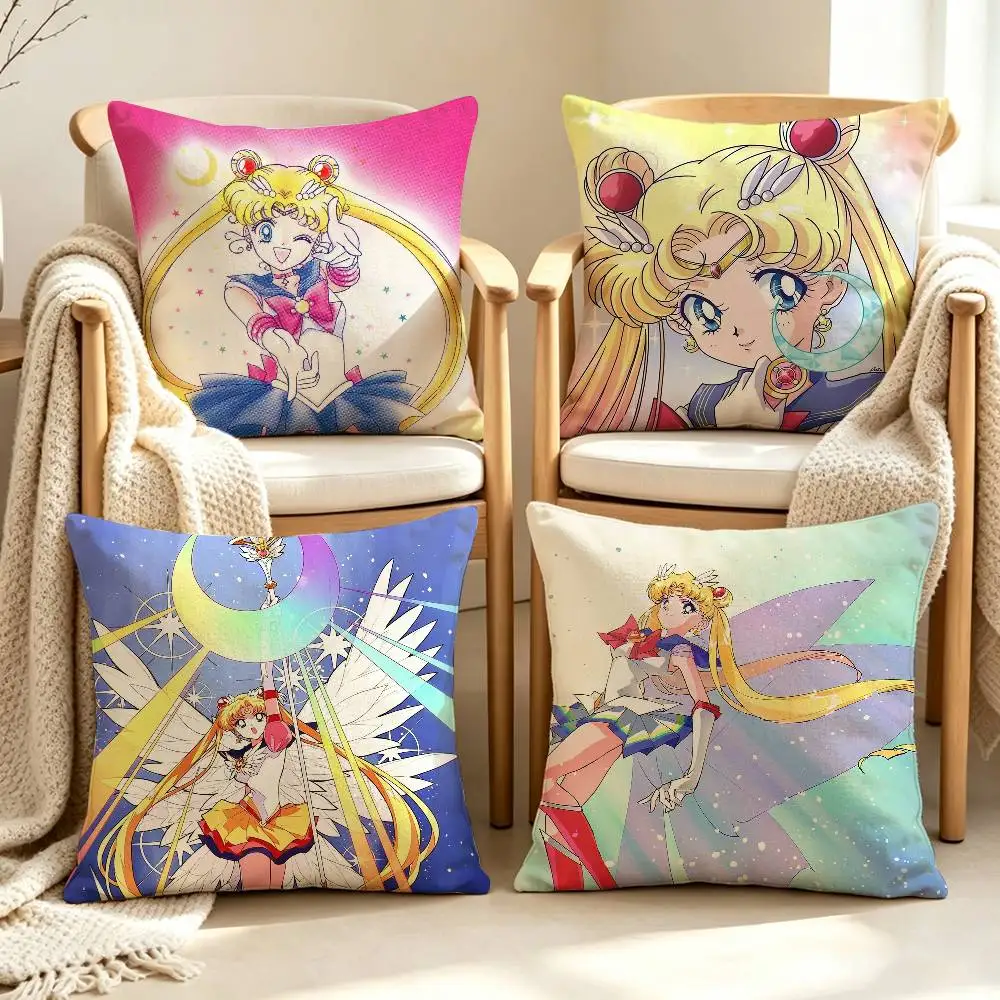 Cute Magical Girl Anime S-Sailor Moon Customizable Square Cushion Cover Double Sided Print Pillow Case
