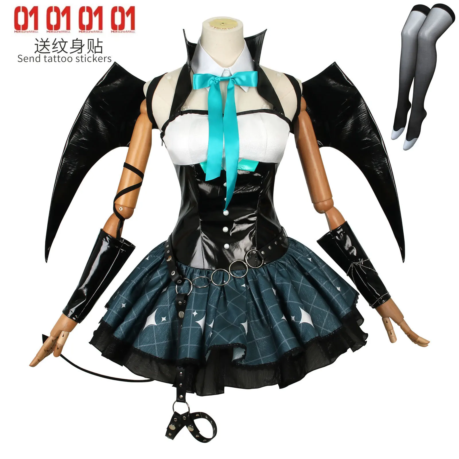 Demon Miku Cosplay Rascal Costume Miku X Rascal Little Devil Halloween Miku Villains Rascal Fanart Rasukaru Dress Outfits