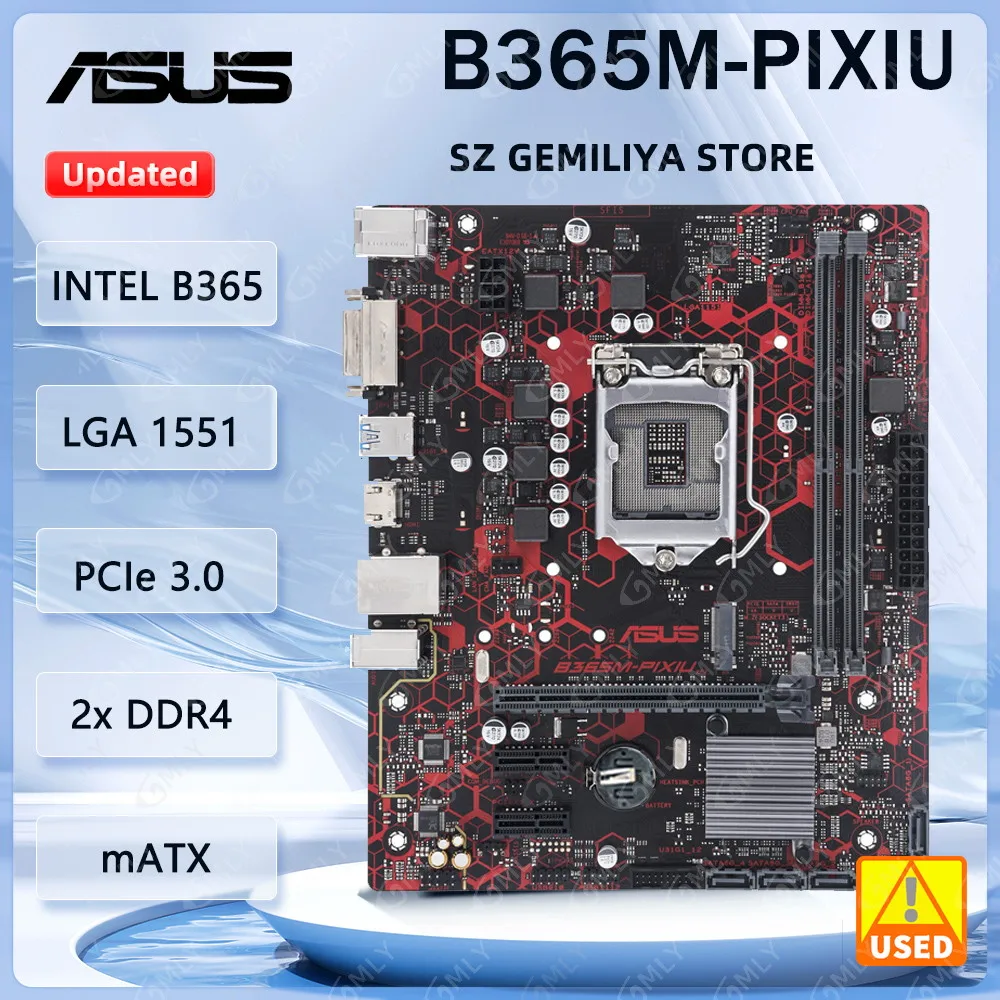 

ASUS B365M-PIXIU Motherboard intel B365 DDR4 32GB LGA 115 PCIe 3.0 support Core i3-8300 Core i3-9300 Core i5-8600 Core i5-9600