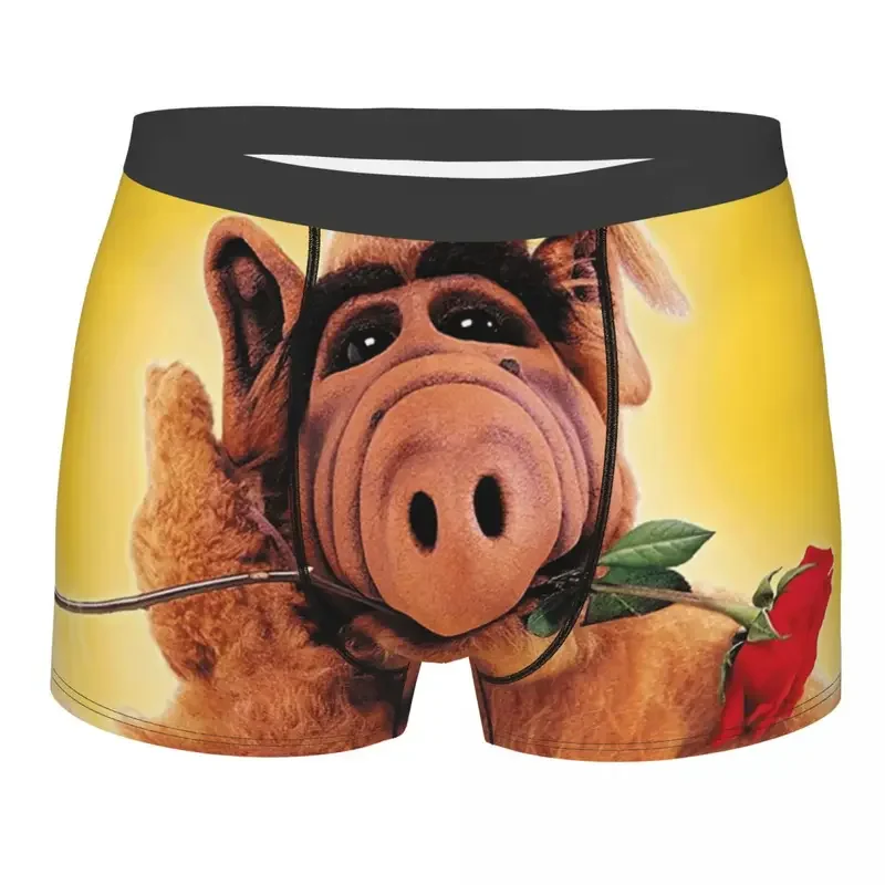 Custom Alf With Flower Boxer Shorts Homme Male Alien Life Form Sci Fi Tv Show Underwear Panties Briefs Soft Underpants