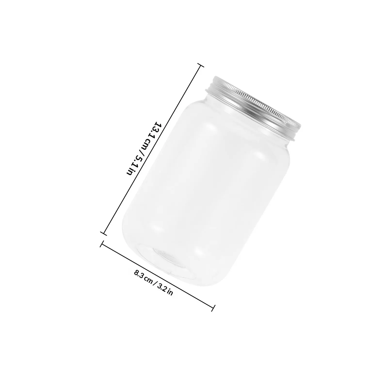 4Pcs Clear Plastic Jars with Airtight Aluminum Lids for Kitchen Storage Dry Food Snacks Candy Spices Pasta Sourdough view 5