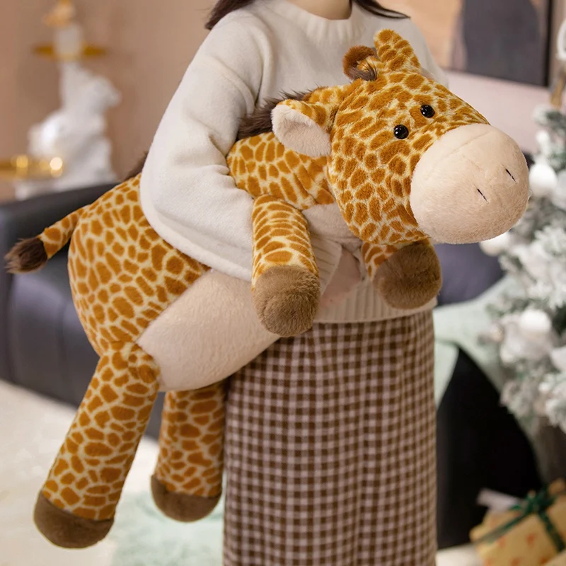 

110cm Large Brown Hug Animal Giraffe Kawaii Giant Deer Plush Toy Sleeping Pillow Big Soft Stuffed Doll Party Gift For Boy Girls