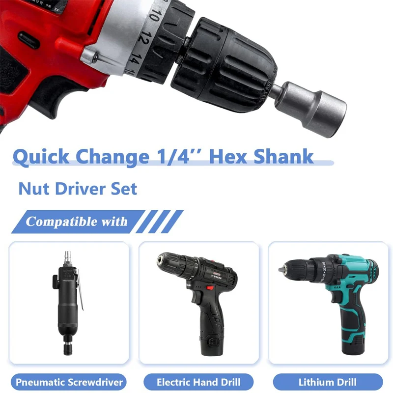 8/10 قطعة 6 مللي متر-15 مللي متر عرافة مآخذ كم الفوهات وجع ل أدوات كهربائية مفك المقبس رأس المفك مثقاب الخشب أداة اليد مجموعة