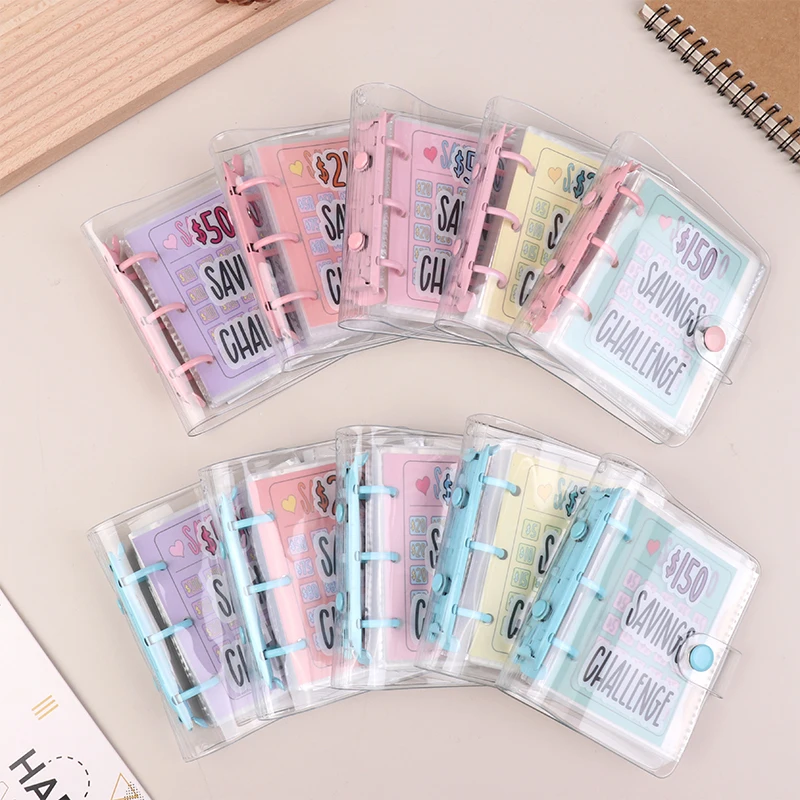 Mini Savings Challenge Binder 150-5000USD Savings Challenges Book Cash Budget Storage Notebook Envelope Savings Challenge