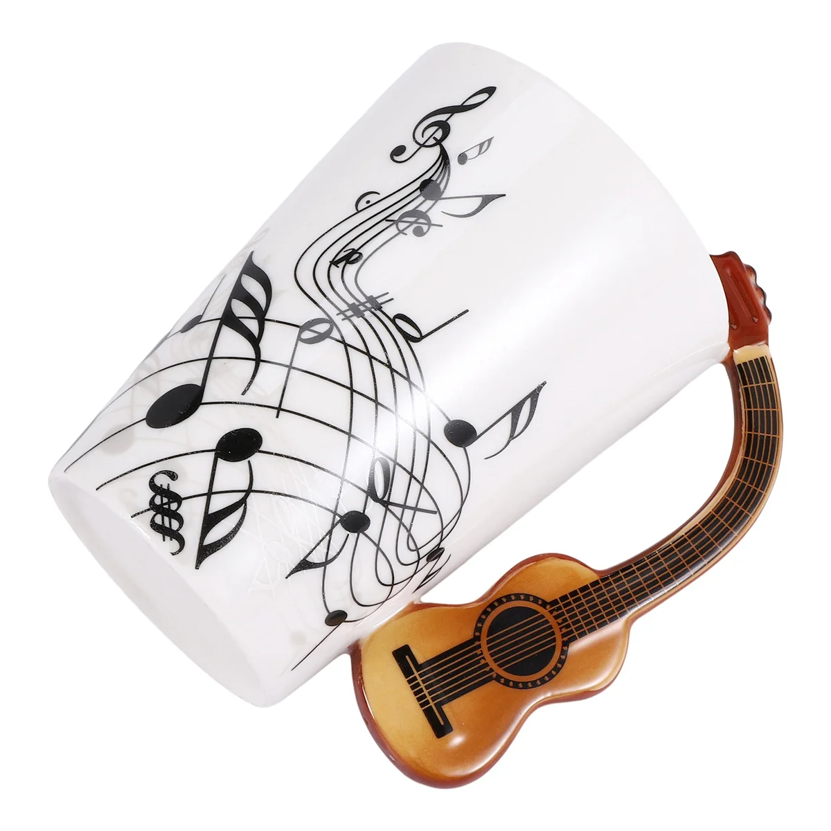 novelty guitar handle ceramic cup free spectrum coffee milk tea cup personality mug unique musical instrument gift cup