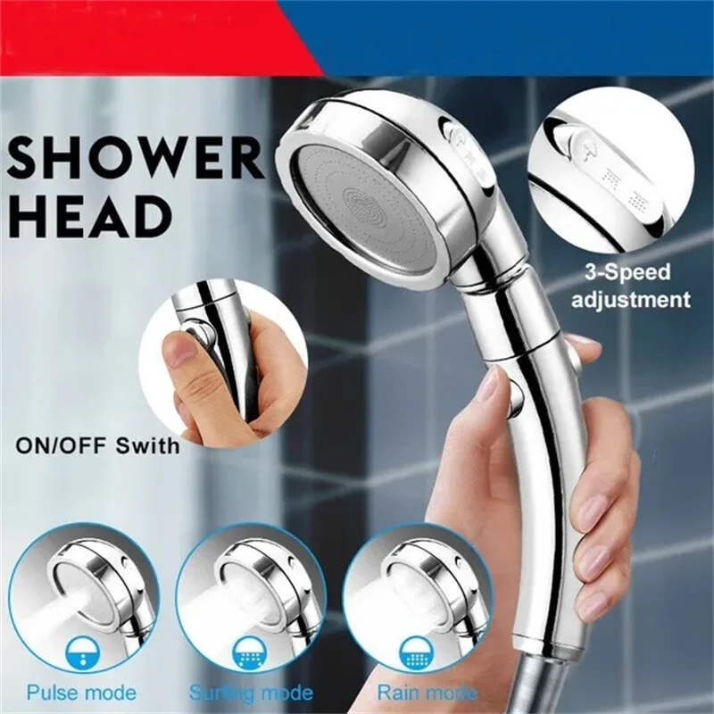 360 Degrees Rotating Luxury Shower Head Handheld Set Anion High Pressure Rainfall Water Saving Shower Head Bathroom Accessories