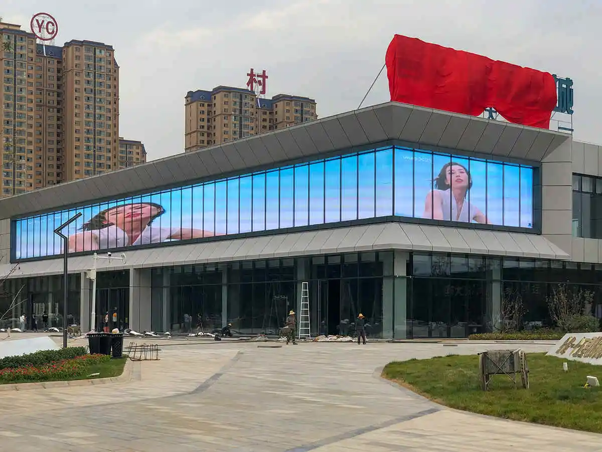 LED Vliegende Tapijt Display P3.9 P7.8 P10.4 P16 Winkelcentrum Gordijn Scherm Display Winkels Transparante Videowall SDK Digit