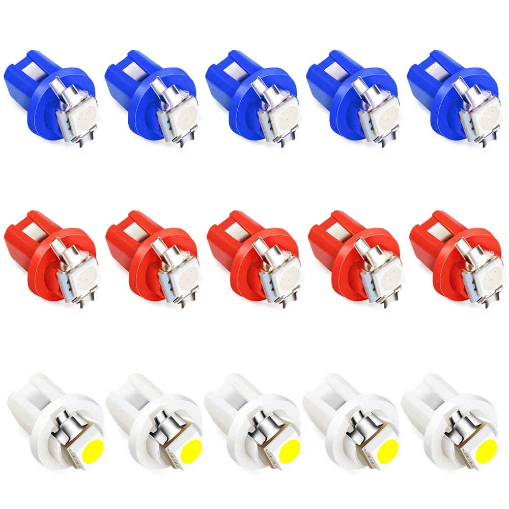 10PCS T5 Super Bright LED Bulbs Car Dashboard Cluster Lights for Peugeot 206 307 308 3008 207 208 407 508 2008 5008 205