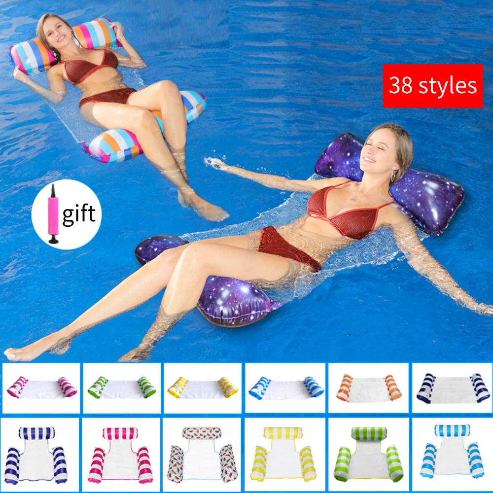 

Swimming Pool PVC Summer Inflatable Foldable Floating Row Water Hammock Air Mattresses Bed Beach Pool Toy Water Lounge Chair