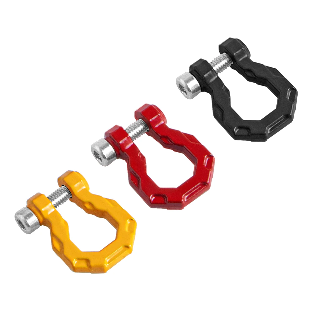 HFLRC 2PCS Metal D-Ring Shackles for 1/10 RC Crawler TRX4 SCX10 Bumper Tow Hook Recovery Point Accessories Red Yellow Black