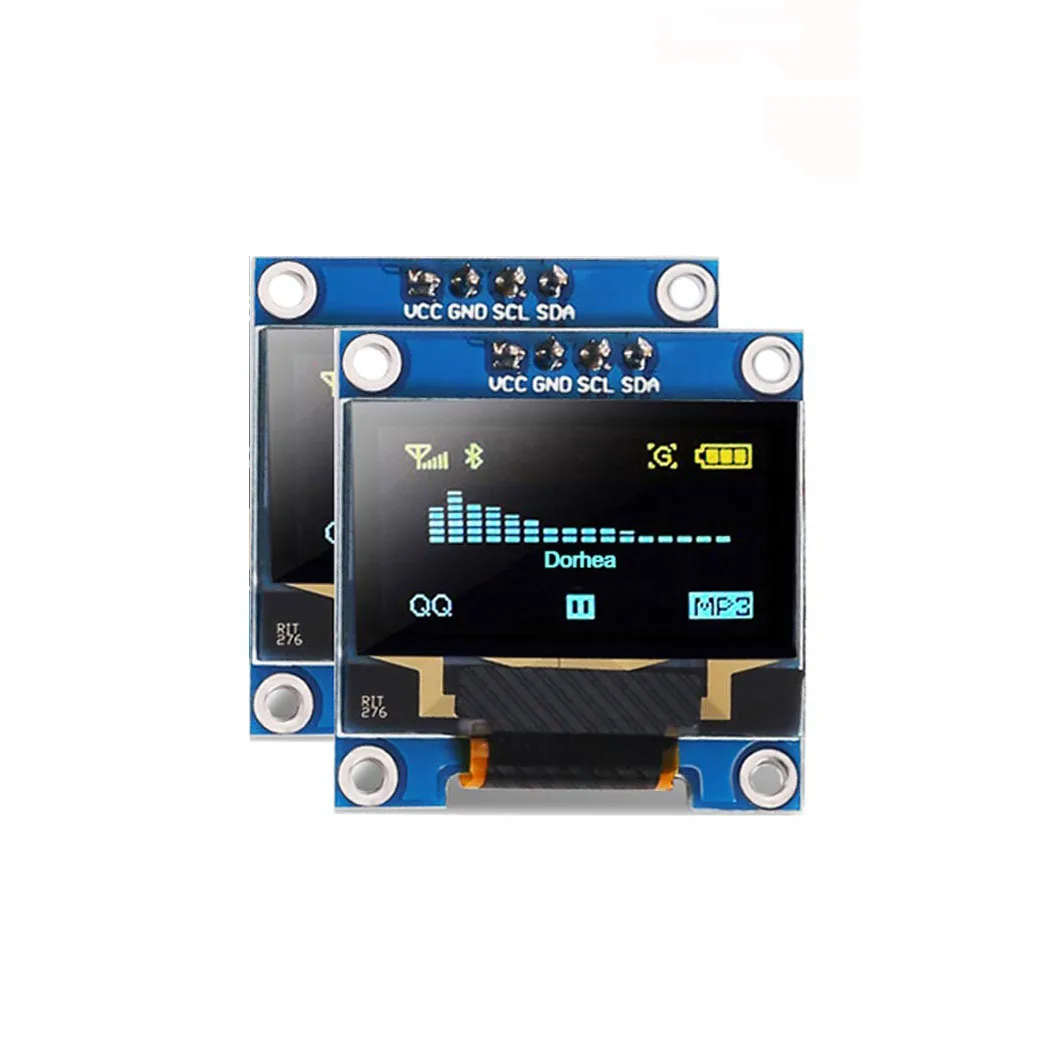 0.96 ''OLED وحدة عرض 12864 128x64 بكسل LCD أصفر أزرق SSD1306 لوحة للقيادة I2C المسلسل 0.96 بوصة IIC رقاقة عرض المجلس