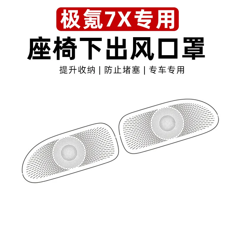 Custom Fit Under Seat Air Vent Cover for 25-26 Zeekr 7X SUV Dustproof Protective Cover Anti Clog Interior Accessories