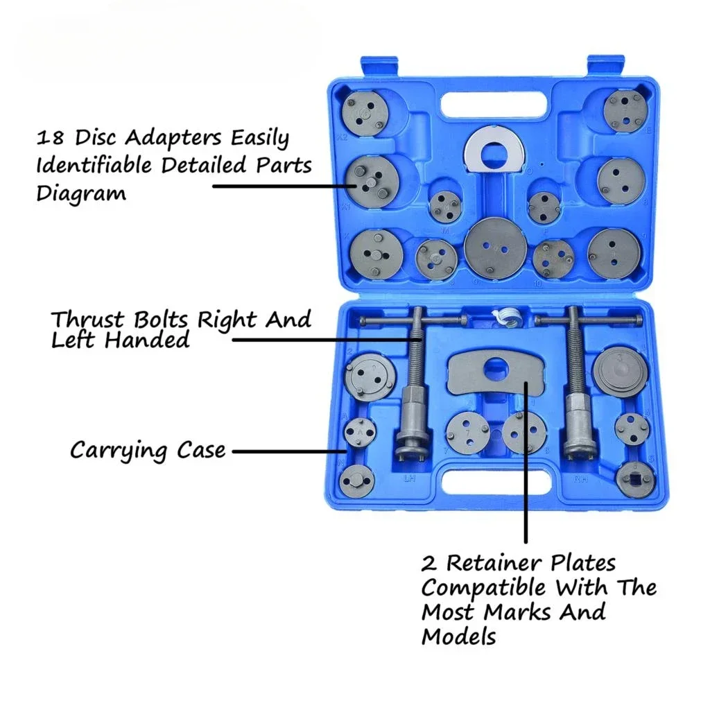 

24pcs Universal Car Disc Brake Caliper Wind Back Brake Piston Compressor Tool Kit For Most Automobiles Garage Repair Tools