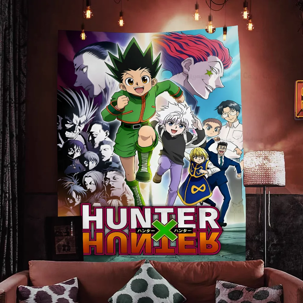 

Anime HUNTER X HUNTER Gon Zoldyck Hisoka Cartoon Tapestry Art Science Fiction Room Home Decor Wall Hanging Sheets