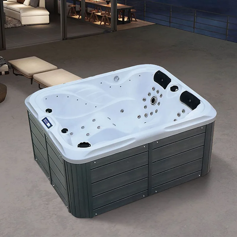 Outdoor Villa Hotel Spa Bath Acrylic Light Luxury Multiplayer LCD TV Constant Temperature Heating Bubble Massage Freestanding