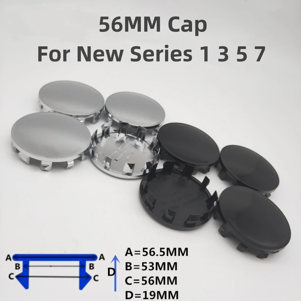 

4pcs 56mm Blank Car Wheel Center Caps Fit for 56mm Emblem Logo Sticker Rim Hub Cover Styling Accessories for BMW Series 1 3 5 7