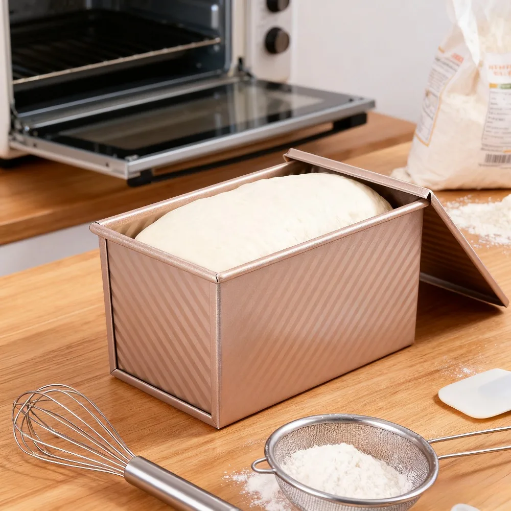 

Антипригарная форма для хлеба с крышкой, прямоугольная форма для выпечки хлеба, гофрированная форма для тостов из углеродистой стали, форма для выпечки