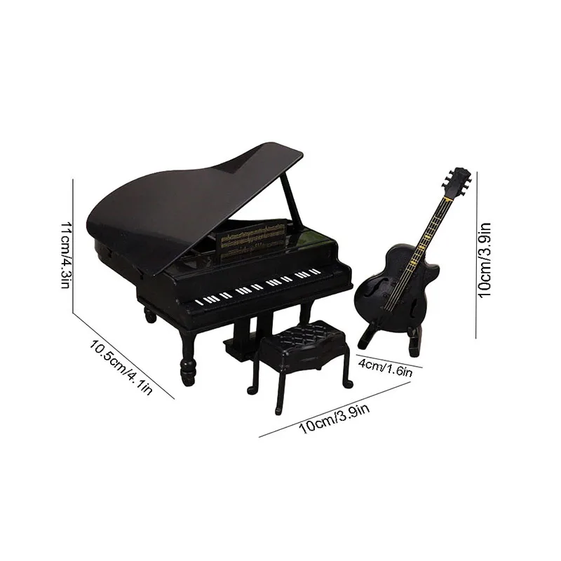 Miniature Grand Piano Model For Dollhouse  Violin Guitar Cello Musical Instrument  Accessory Gift For Kids