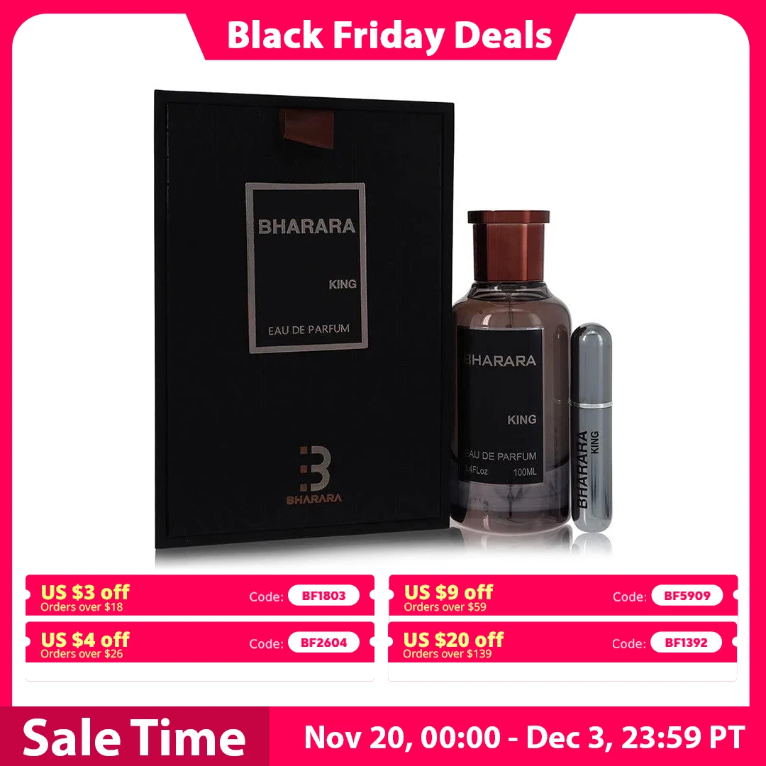 Bharara King For Men Eau de Parfum (EDP) 100ML, Fragranza Royal Woody Amber, Spray di lusso a lunga durata