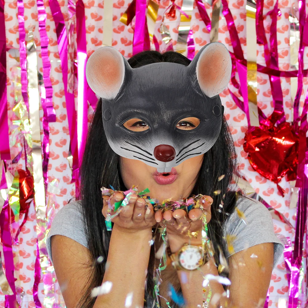 

2 Pcs Halloween Mask Scary Face Costume for Kids Rat Child Mouse Shaped 3D Carnival Animal Lightweight Comfortable Fit Ideal