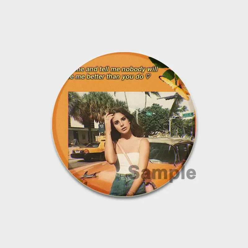 Handgemachtes rundes Weißblech, Knopfs tifte, Broschen auf Rucksack, Mützen kragen kleidung, Schmuck zubehör, Lana Del Rey