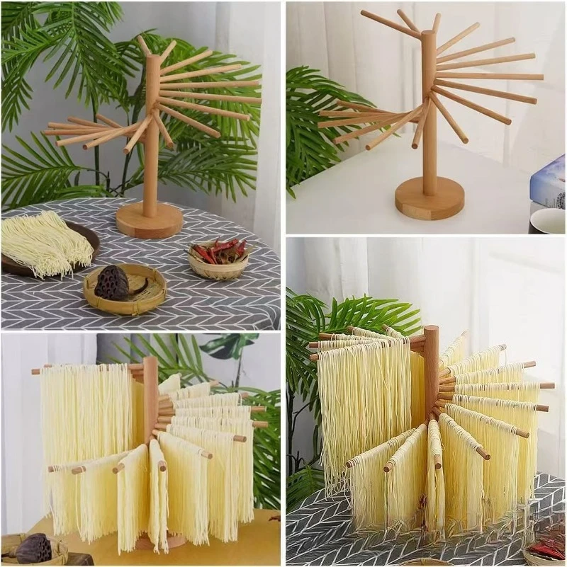 Wooden noodle drying rack Disassembling and assembling noodle drying rack Creative household rotary noodle storage rack