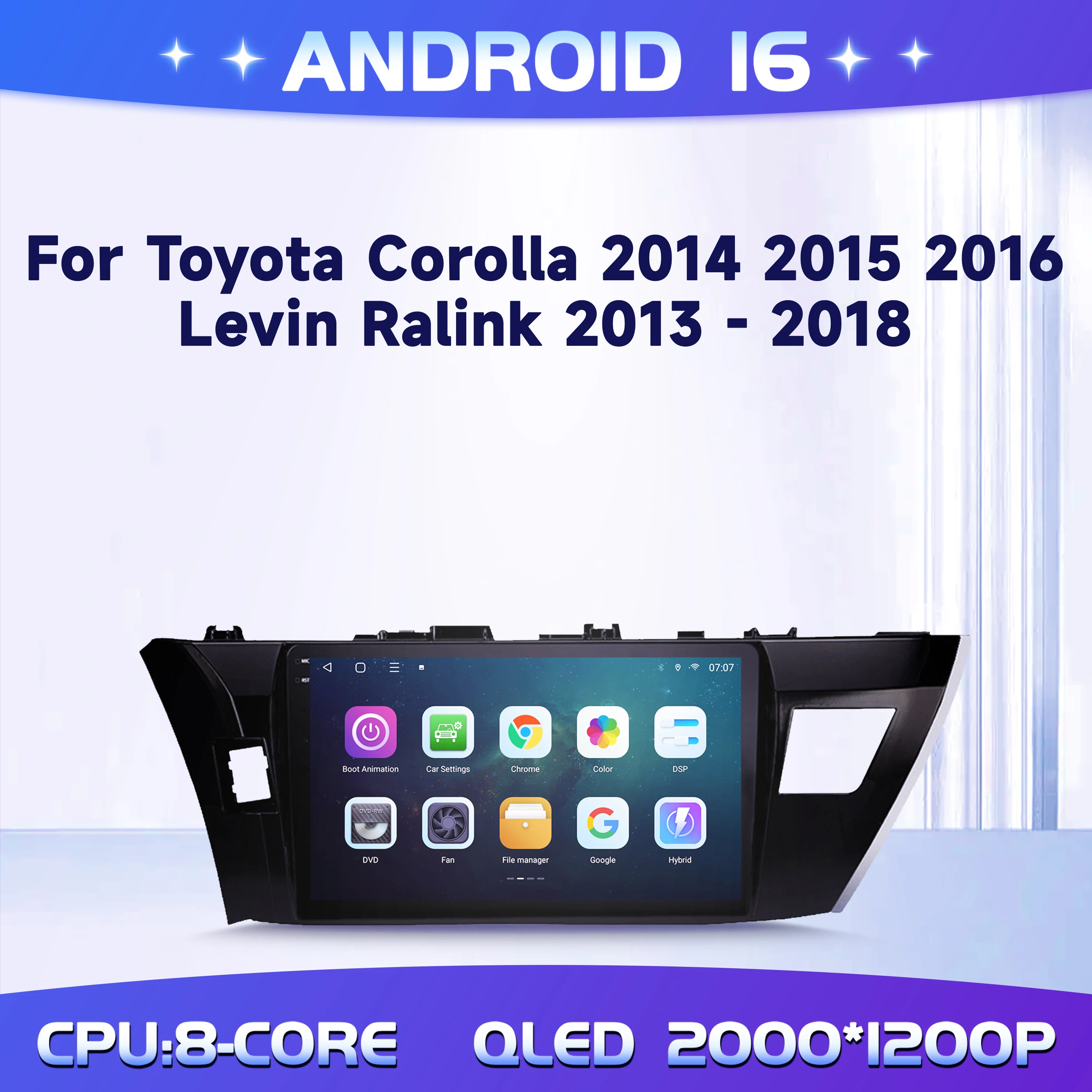 Android 16 For Toyota Corolla 2014 2015 2016 Levin Ralink 2013-2018 10