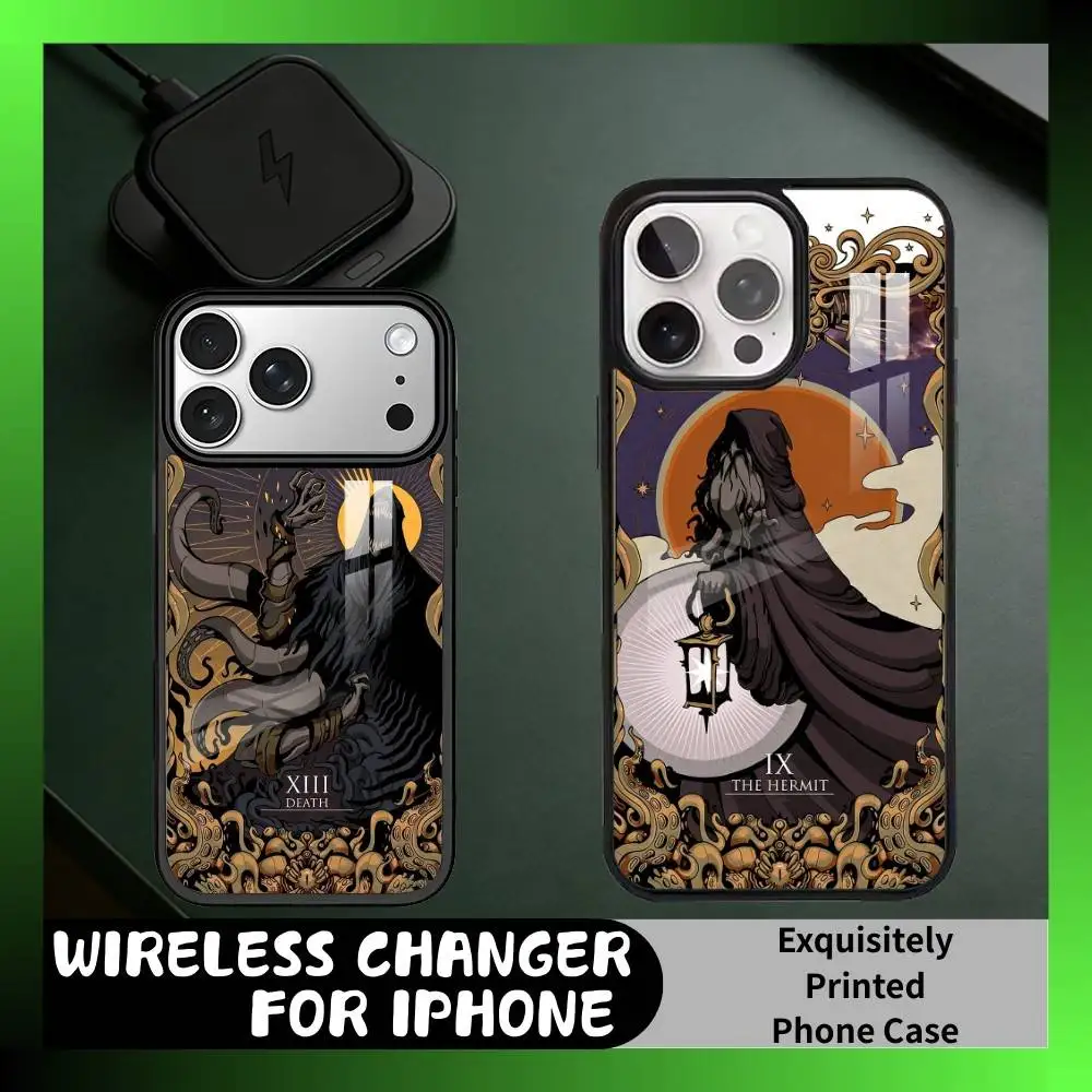 

P-Path of E-Exile Tarot Printed Phone Case For iPhone17,16,15,14,13 Plus,Pro Max Magnetic For Magsafe Wireless Charging