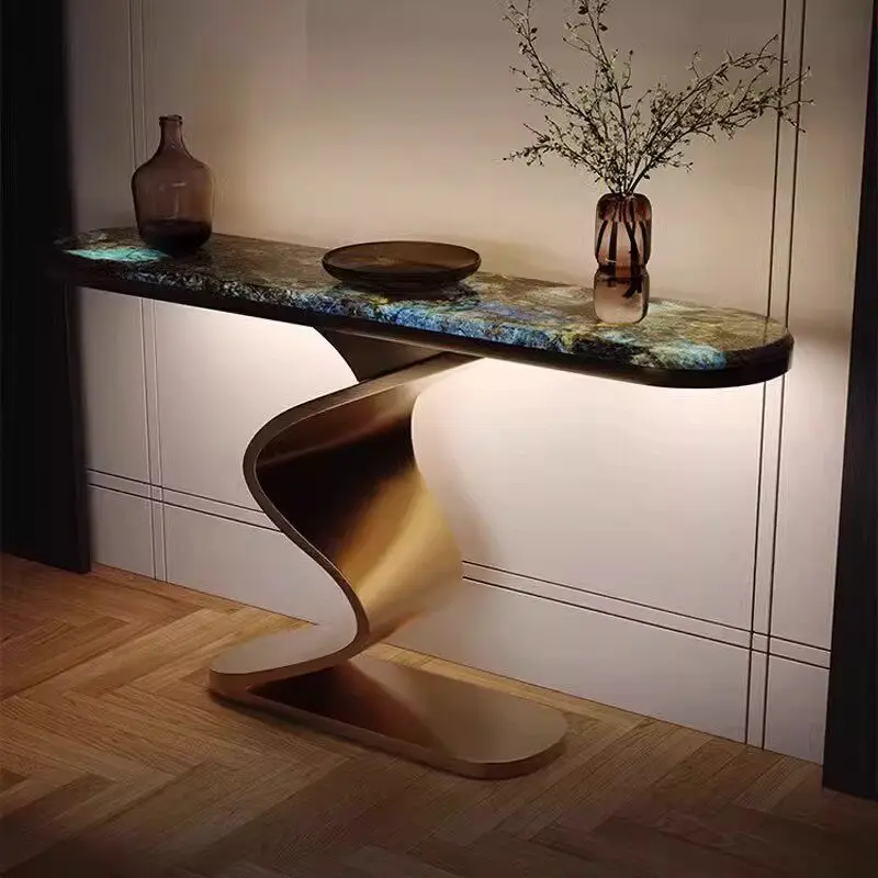 Oval Dubai Luxury Side Table Decoration Metal Cute Console Salon Side Table Mid Century Modern Beistelltisch Furniture For Home