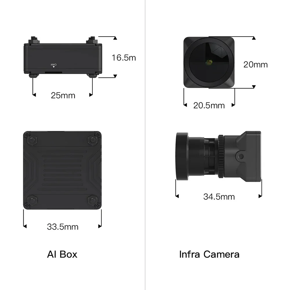 CADDX Infra Camera No-Light Night Camera Analog VTx Kit 0 Lux Super WDR 1500TVL 120° FOV Black and White Sensor for RC FPV Drone