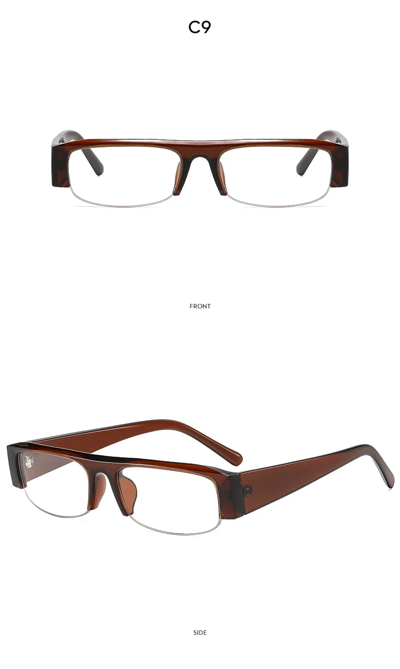 Halbrahmen-Sonnenbrille mit kleinem Rechteck und Farbverlauf für Damen, neue Vintage-Sonnenbrille in Schwarz-Rot, sexy Sonnenbrille für Damen, Fahrbrille. – Detail 16