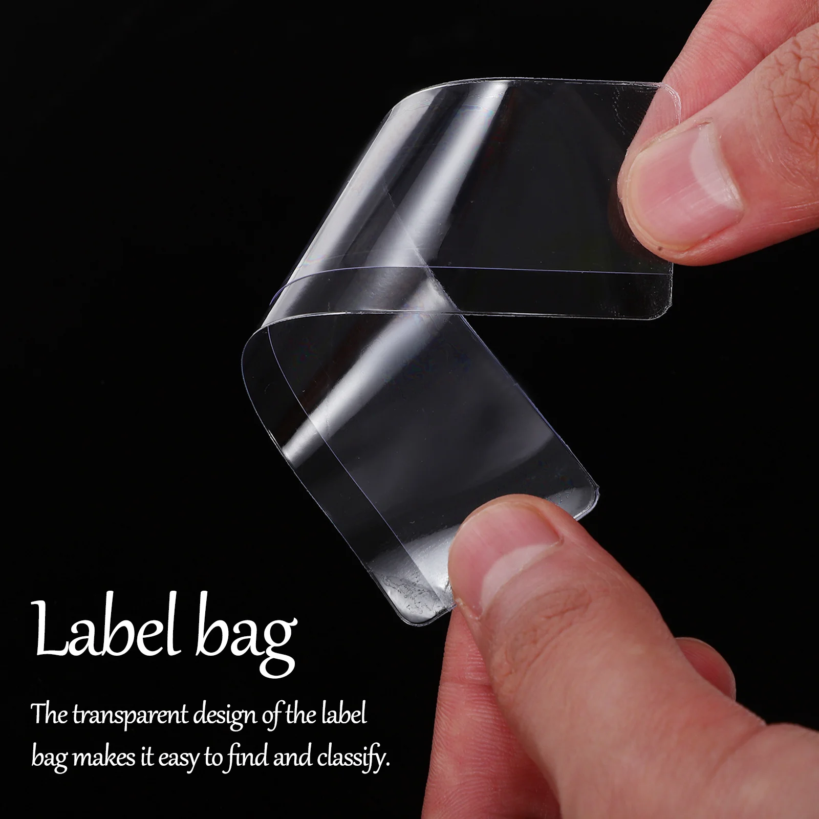 Clear Adhesive Pockets Label Bag Paper Plastic Tags For Labeling Cards Sleeves Labels Organizing