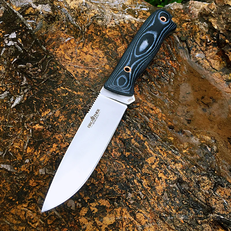 [Minghong Brother] Fixed Blade Bushcraft Knife Full tang Hunting Military Straight Knives Camping tactical Survival Knife Tool