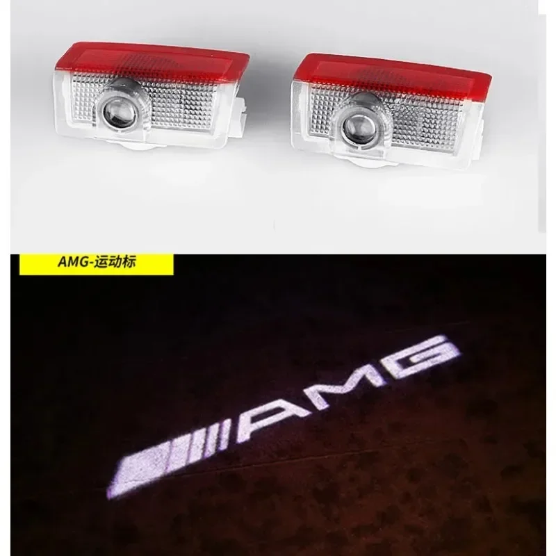 2Pcs Car Laser Light Welcome Lamp Logo Projector Car LED Door Warning Light for Mercedes benz AMG w204 w203 w212 w211 styling