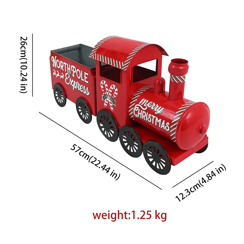 Christmas Small Train Christmas Party Interior Decoration Metal Red Small Train Craft Supplies Train Decoration New Year Gifts