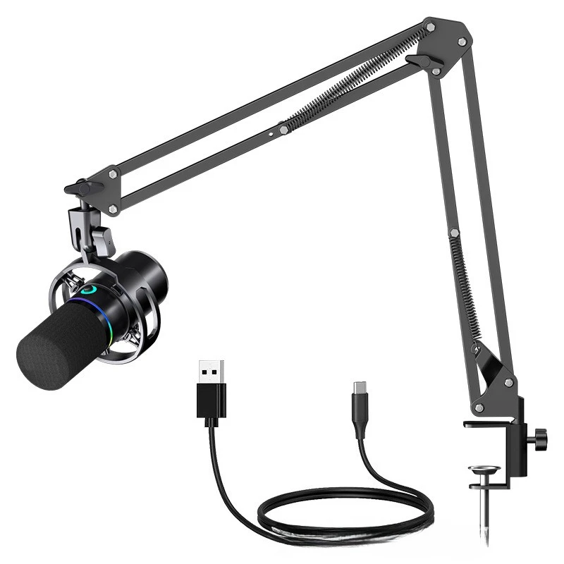 

WM8 bracket computer USB microphone, desktop e-sports RGB recording microphone, live microphone