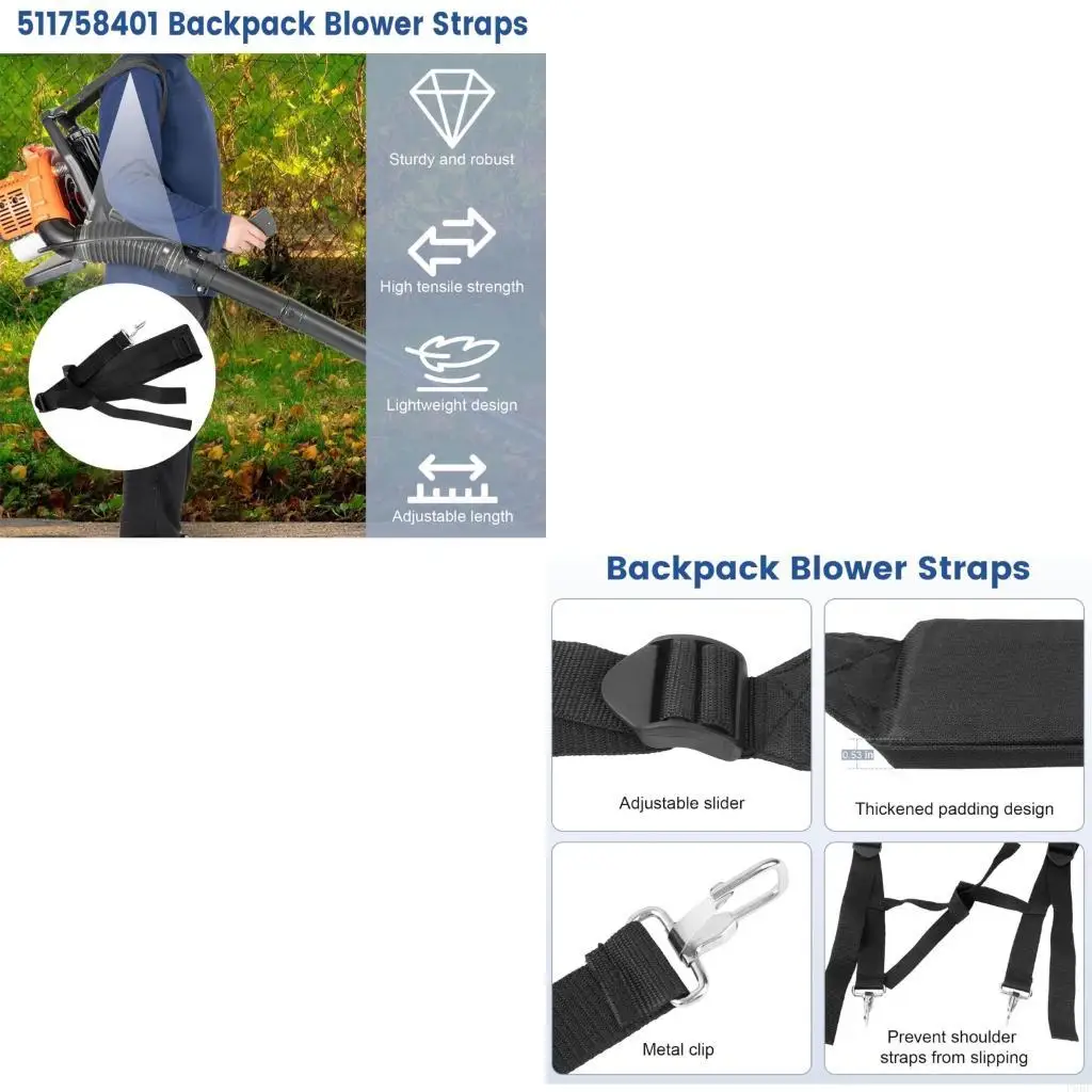 511758401 Blower Support Straps for Multiple Models Comfortable Adjustable Length Improved Stability