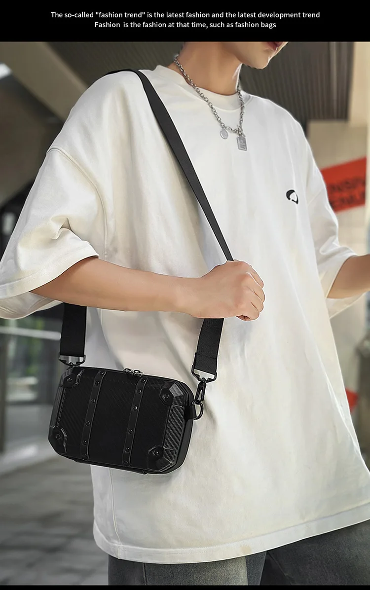 Small Man Messenger Bags Luxury Shoulder Strap Men's Handbag Square Mini Handbags Black Crossbody Student Designer Pu Leather 가방