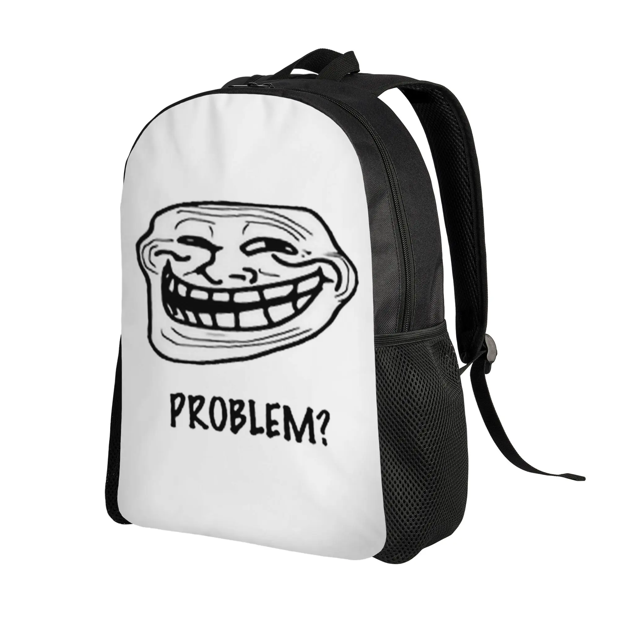 Trollface Meme Rage Comic Funny Troll Joke Internet Backpack Travel Backpacks Boy Girl Kawaii High School Bags Large Rucksack