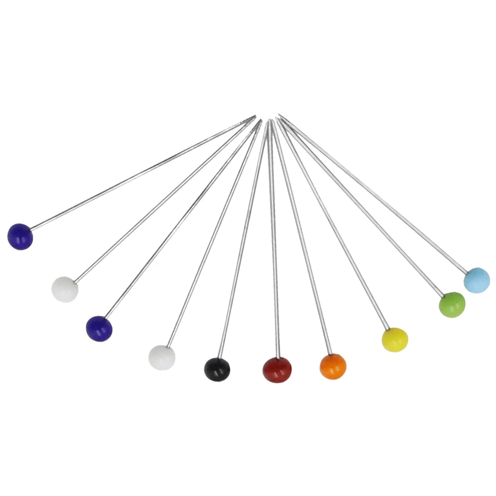 

500 Pcs Glass Head Pins 4mm Colorful Bead Needle for Sewing Crafts DIY Embroidery Straight Quilting Corsage Pin