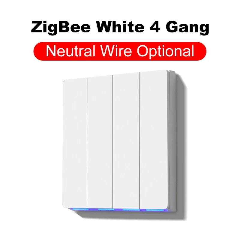 Zigbee Single Zero Fire Smart Switch Phone Wifi Remote Control Remote Voice Start Home Smart 1gang-4gang Wall Smart Switch