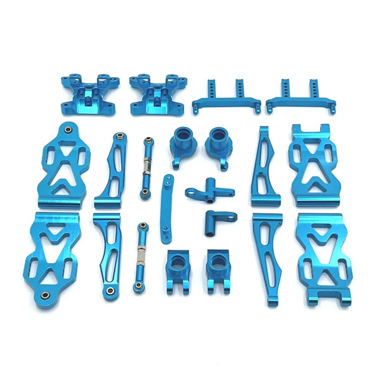 Kit de acessórios de atualização de carro de controle remoto de alumínio para SCY 1/16 16101 16102 JJRC Azul