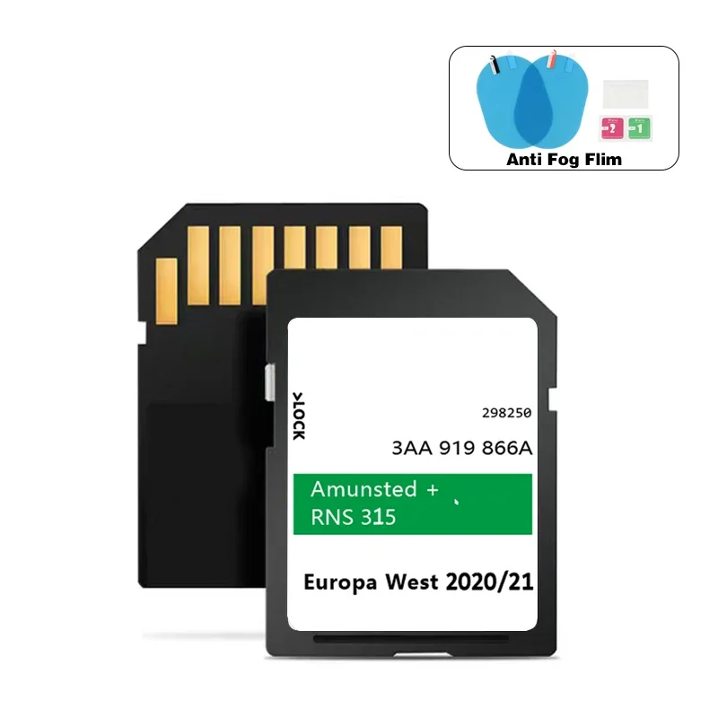 for Skoda RNS 315 Yeti/Praktik/Fabia/Octavia/Superb/Rapid Sat Nav 8GB SD Card 2020/21 Update West Europe Map GPS 3AA 919 866A