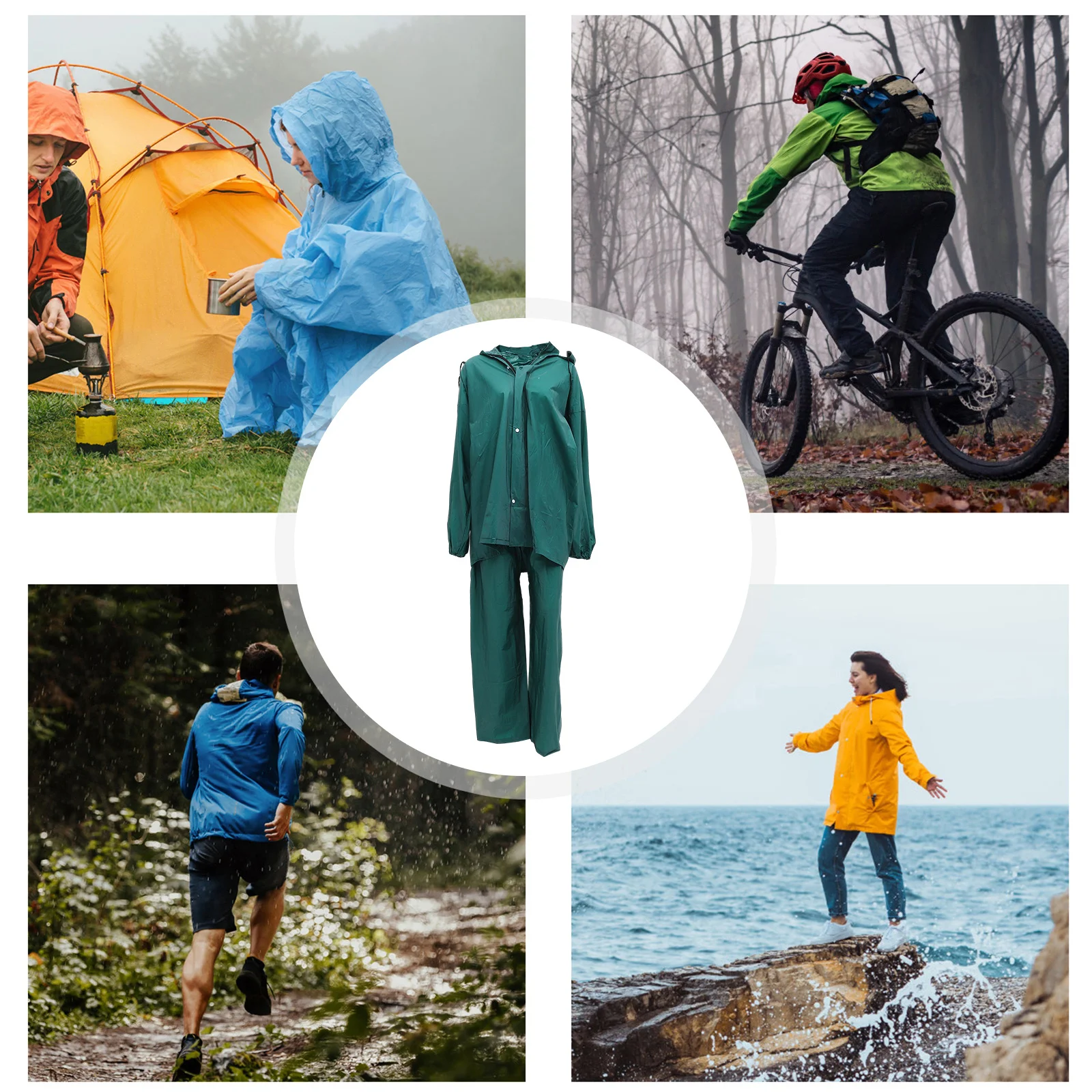 

1 комплект, уличный водонепроницаемый дождевик, плащ, брюки для пеших прогулок, рыбалки, скалолазания, выживания, дождя с брюками, дождевик из ПВХ
